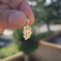 14K or 18K Gold "14K" Nugget Pendant
