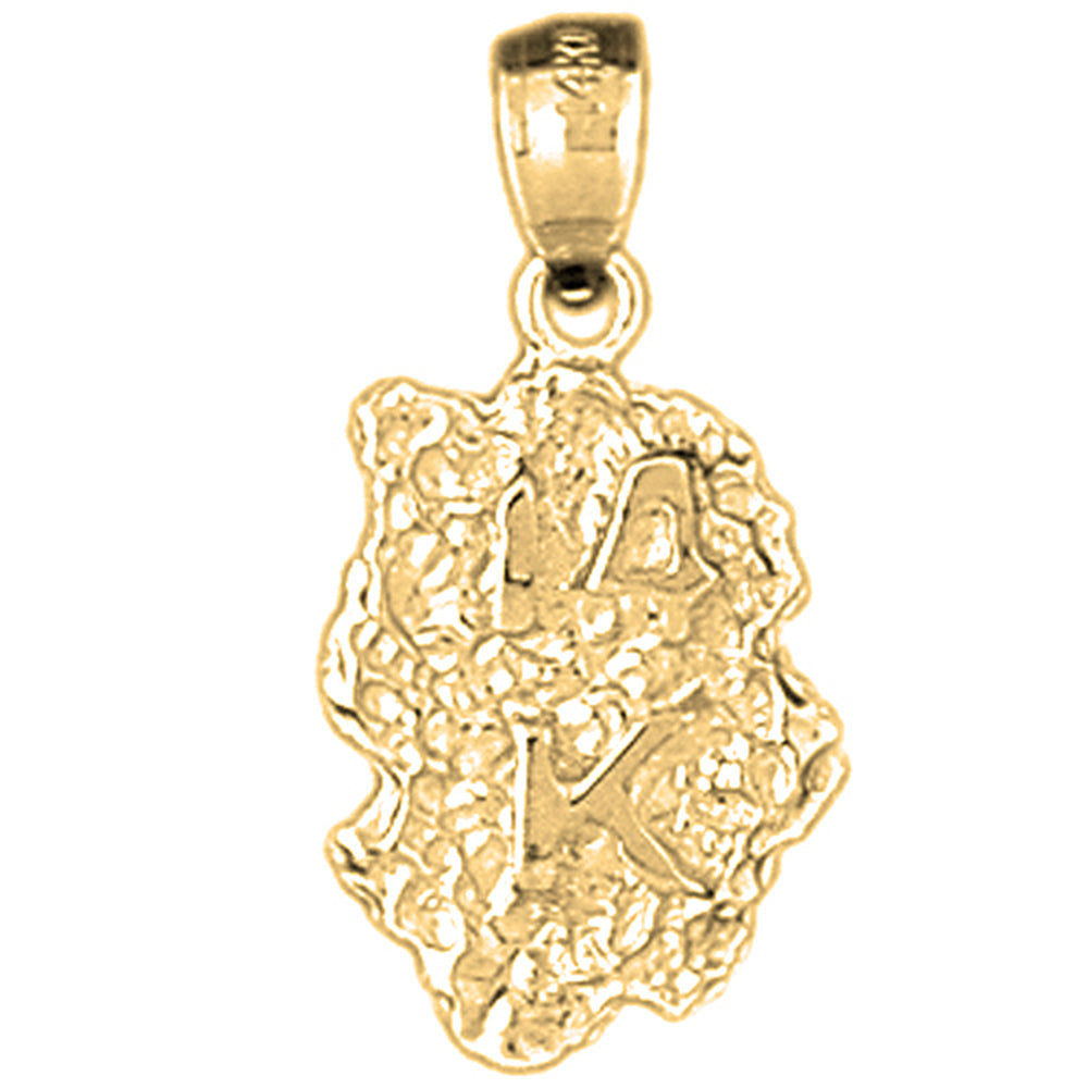 14K or 18K Gold "14K" Nugget Pendant
