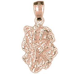 14K or 18K Gold "14K" Nugget Pendant