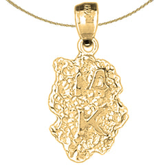 Colgante de pepita "14K" de oro de 14 quilates o 18 quilates