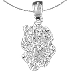 Colgante de pepita "14K" de oro de 14 quilates o 18 quilates