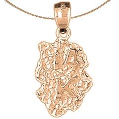 Colgante de pepita "14K" de oro de 14 quilates o 18 quilates