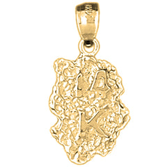 14K or 18K Gold "14K" Nugget Pendant