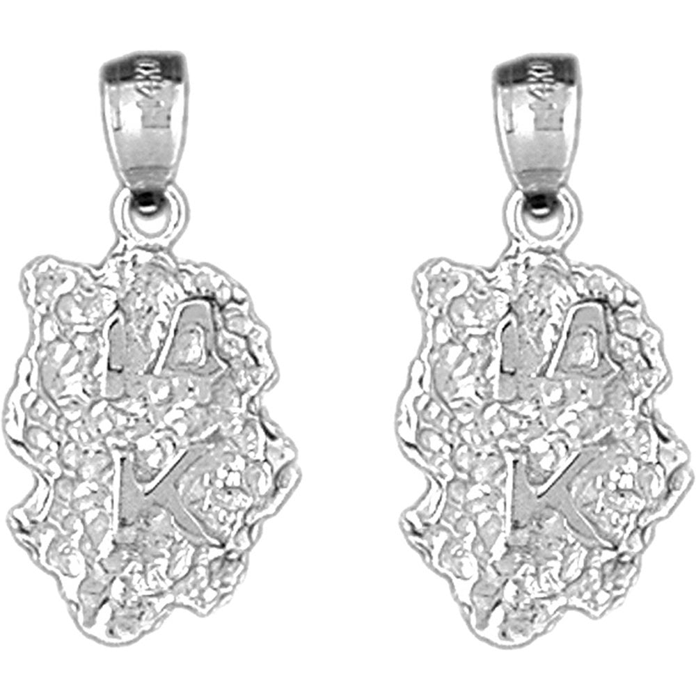 14K or 18K Gold 25mm "14K" Nugget Earrings