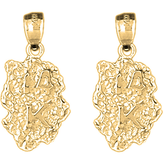 14K or 18K Gold 25mm "14K" Nugget Earrings