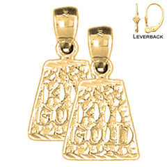 Sterling Silver 19mm "Rhodium-plated 925 Sterling Silver" Nugget Earrings (White or Yellow Gold Plated)