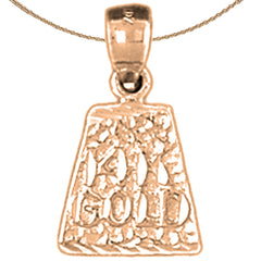 14K or 18K Gold "14K Yellow Gold" Nugget Pendant