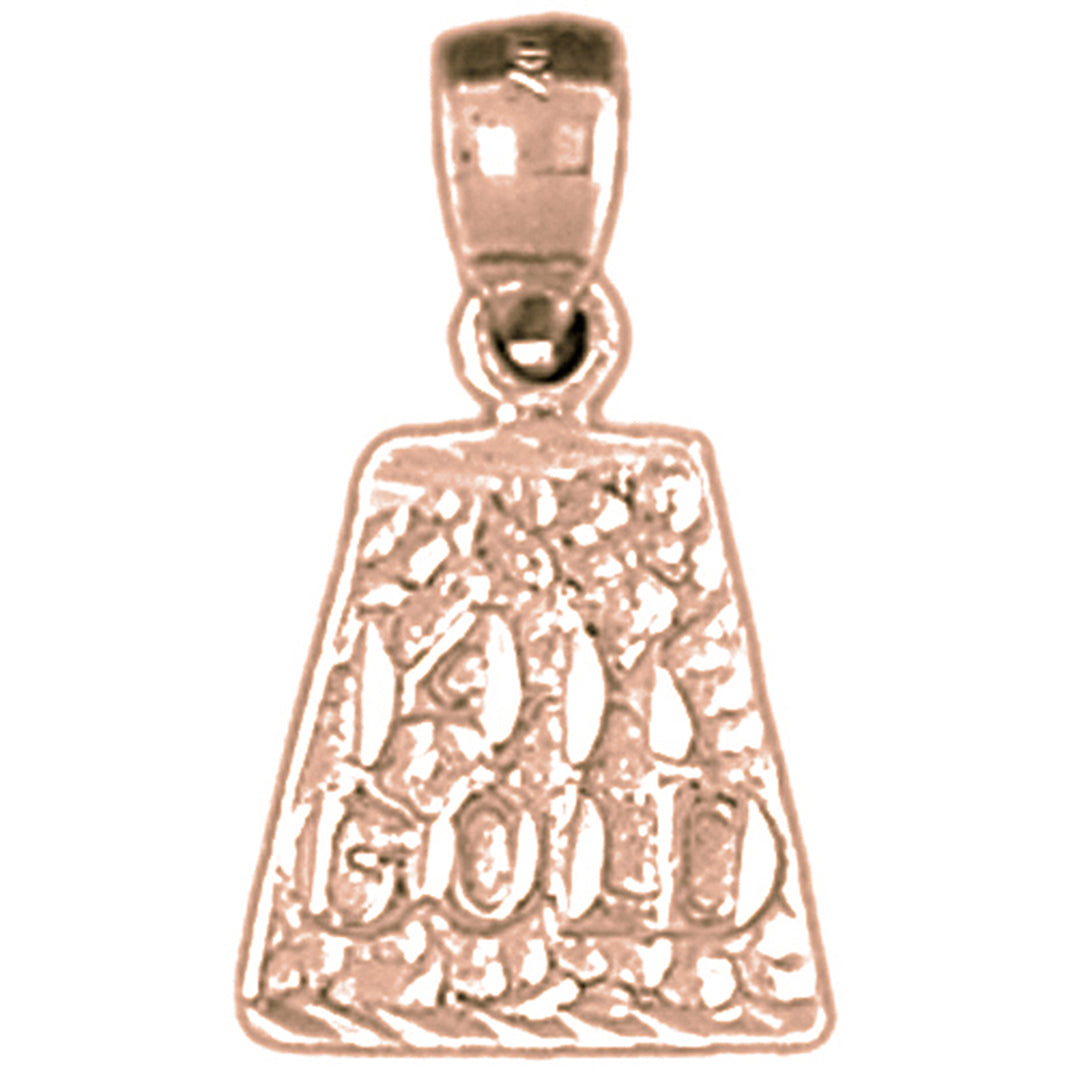 14K or 18K Gold "14K Yellow Gold" Nugget Pendant