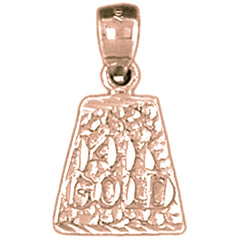 14K or 18K Gold "14K Yellow Gold" Nugget Pendant
