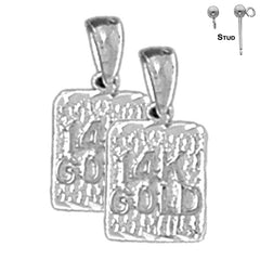 Aretes de pepita de oro amarillo de 14 quilates y 16 mm de oro de 14 quilates o 18 quilates