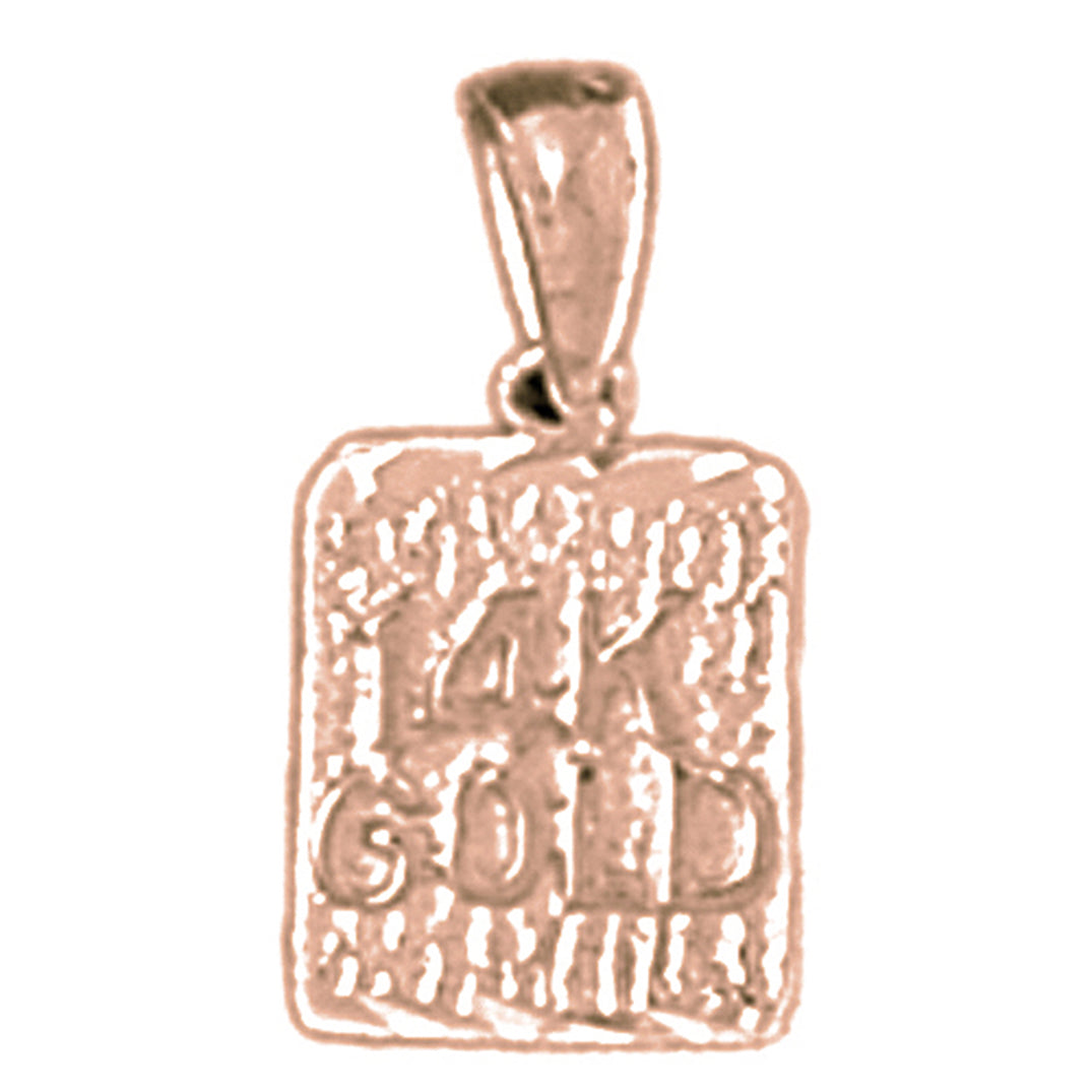 14K or 18K Gold "14K Yellow Gold" Nugget Pendant