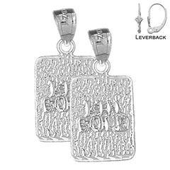 Sterling Silver 24mm Nugget Earrings (White or Yellow Gold Plated)