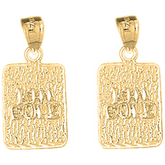 14K or 18K Gold 24mm Nugget Earrings