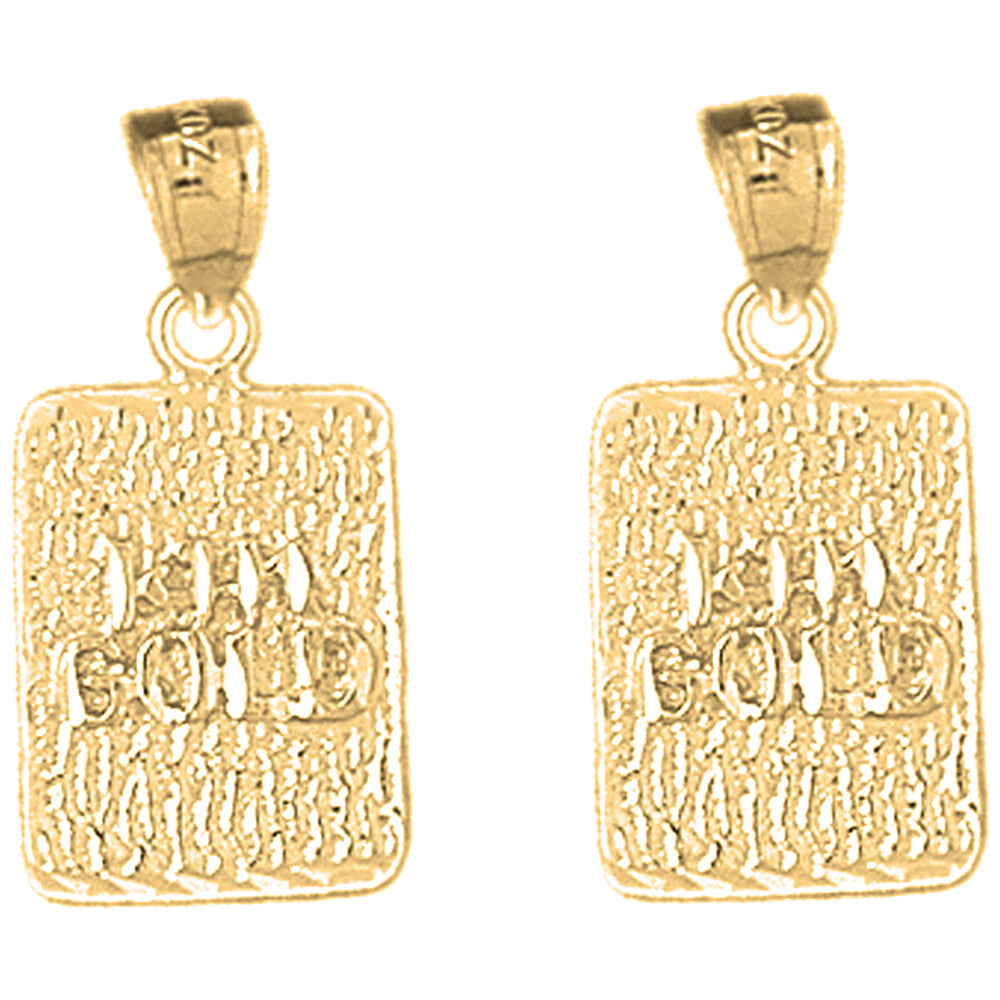 Yellow Gold-plated Silver 24mm Nugget Earrings