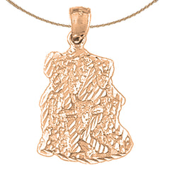 Colgante de pepita "14K" de oro de 10K, 14K o 18K