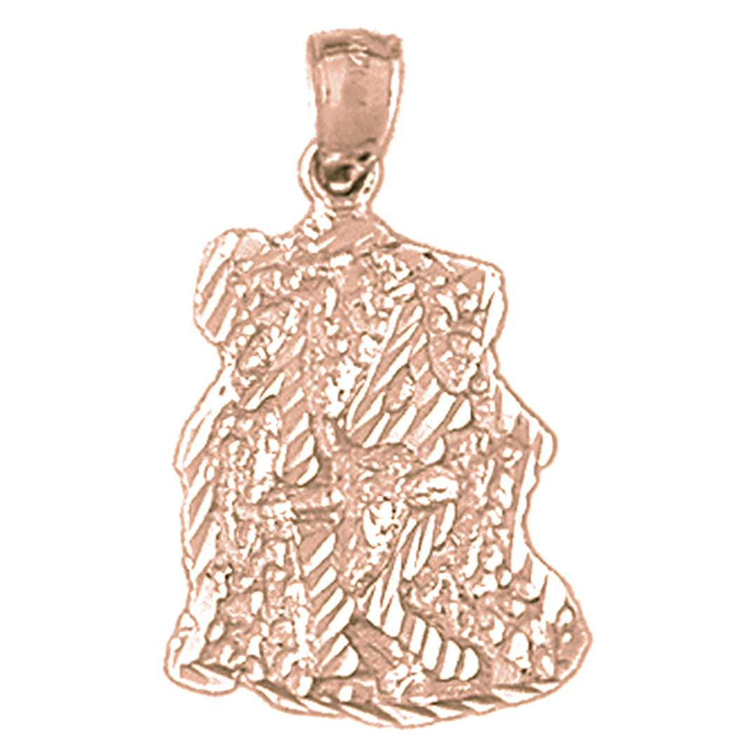 10K, 14K or 18K Gold "14K" Nugget Pendant