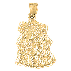 10K, 14K or 18K Gold "14K" Nugget Pendant