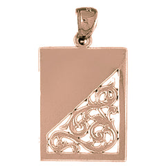 10K, 14K or 18K Gold Hand-cut Engravable Plate Pendant