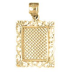 14K or 18K Gold Hand-cut Frame Plate Pendant