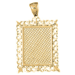 10K, 14K or 18K Gold Hand-cut Frame Plate Pendant