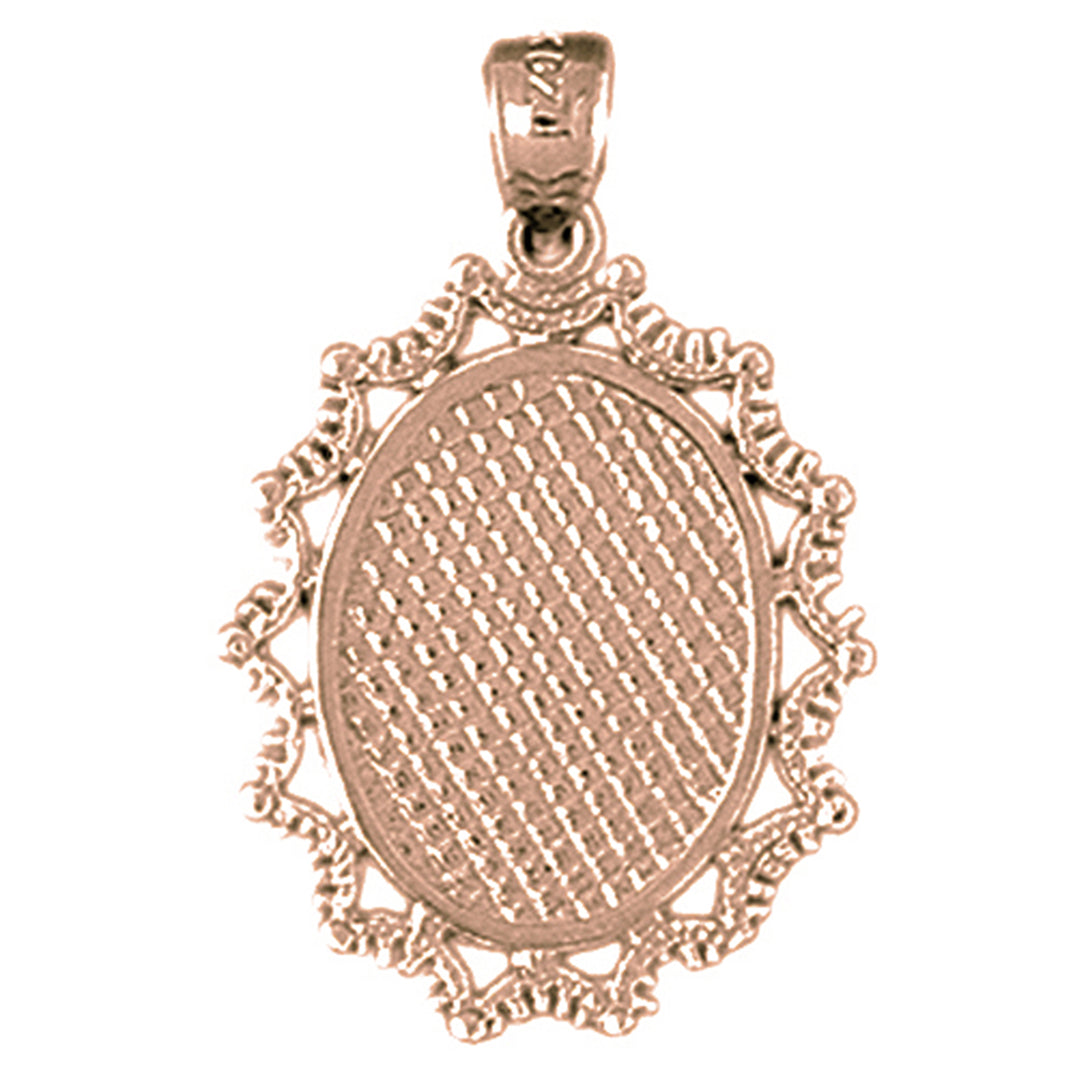 10K, 14K or 18K Gold Hand-cut Frame Plate Pendant