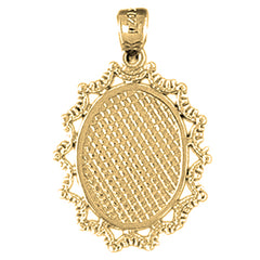10K, 14K or 18K Gold Hand-cut Frame Plate Pendant