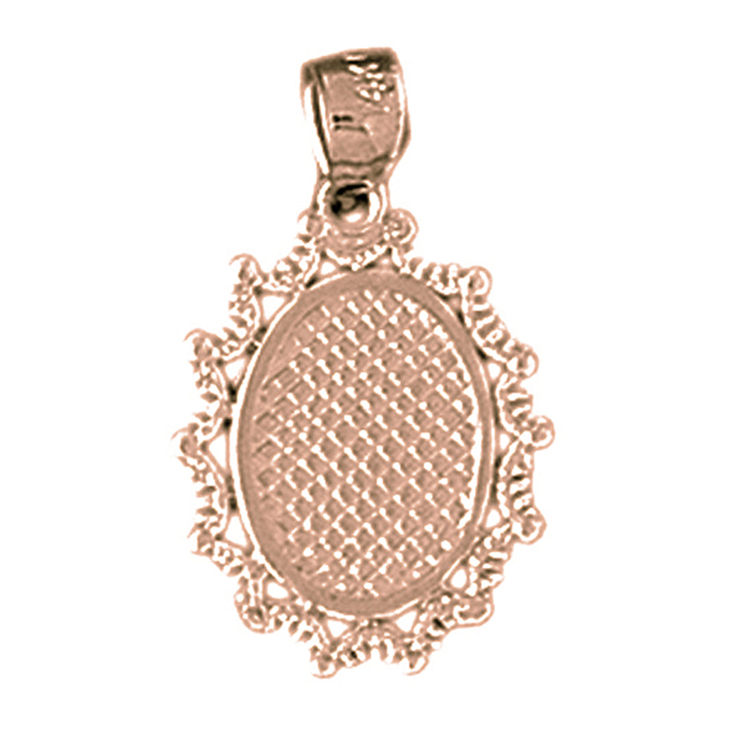 14K or 18K Gold Hand-cut Frame Plate Pendant