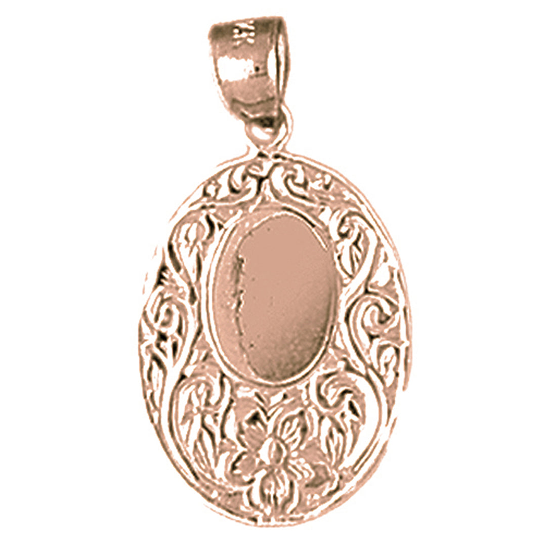 14K or 18K Gold Hand-cut Engravable Plate Pendant