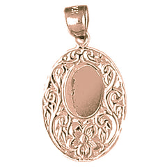 14K or 18K Gold Hand-cut Engravable Plate Pendant