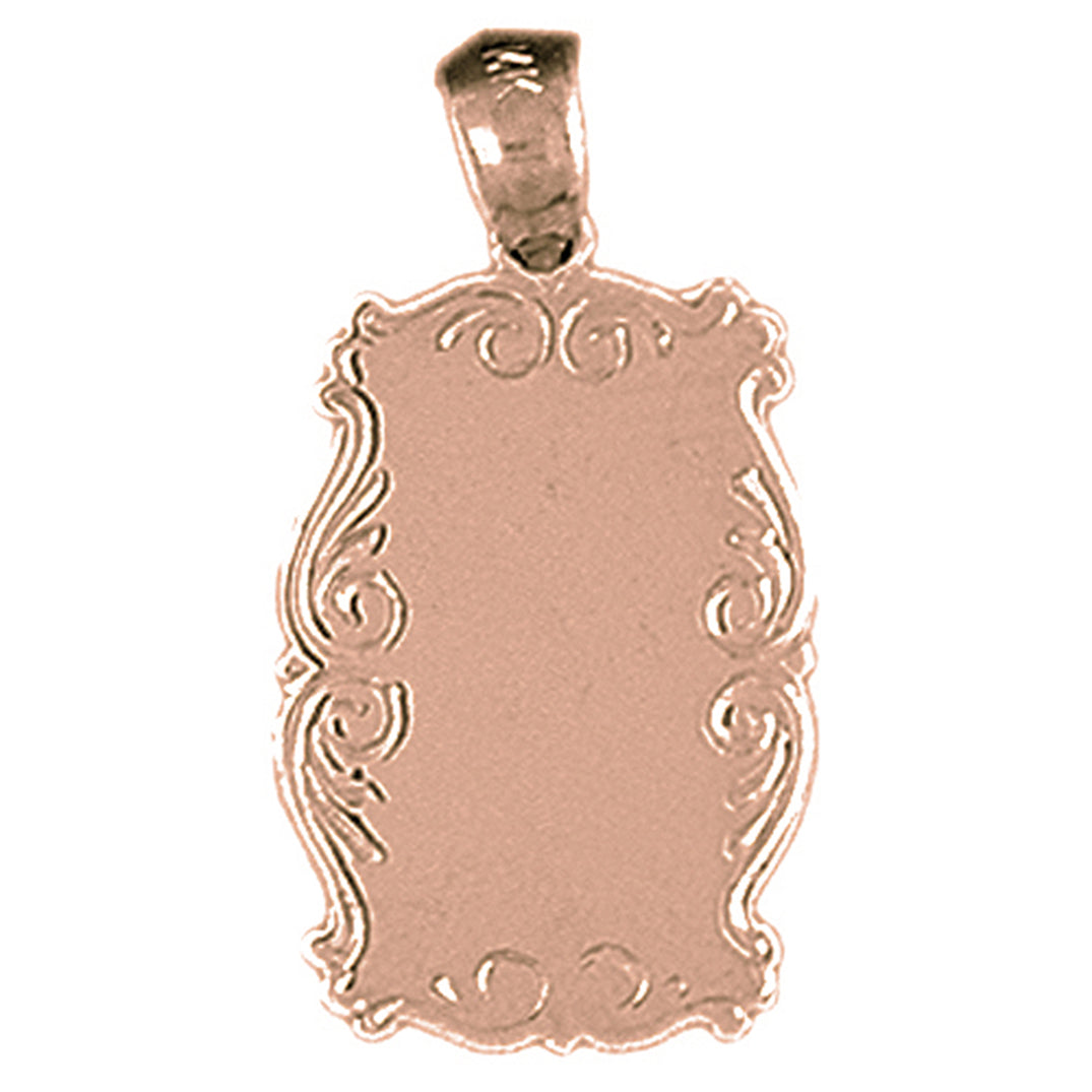 10K, 14K or 18K Gold Hand-cut Engravable Plate Pendant