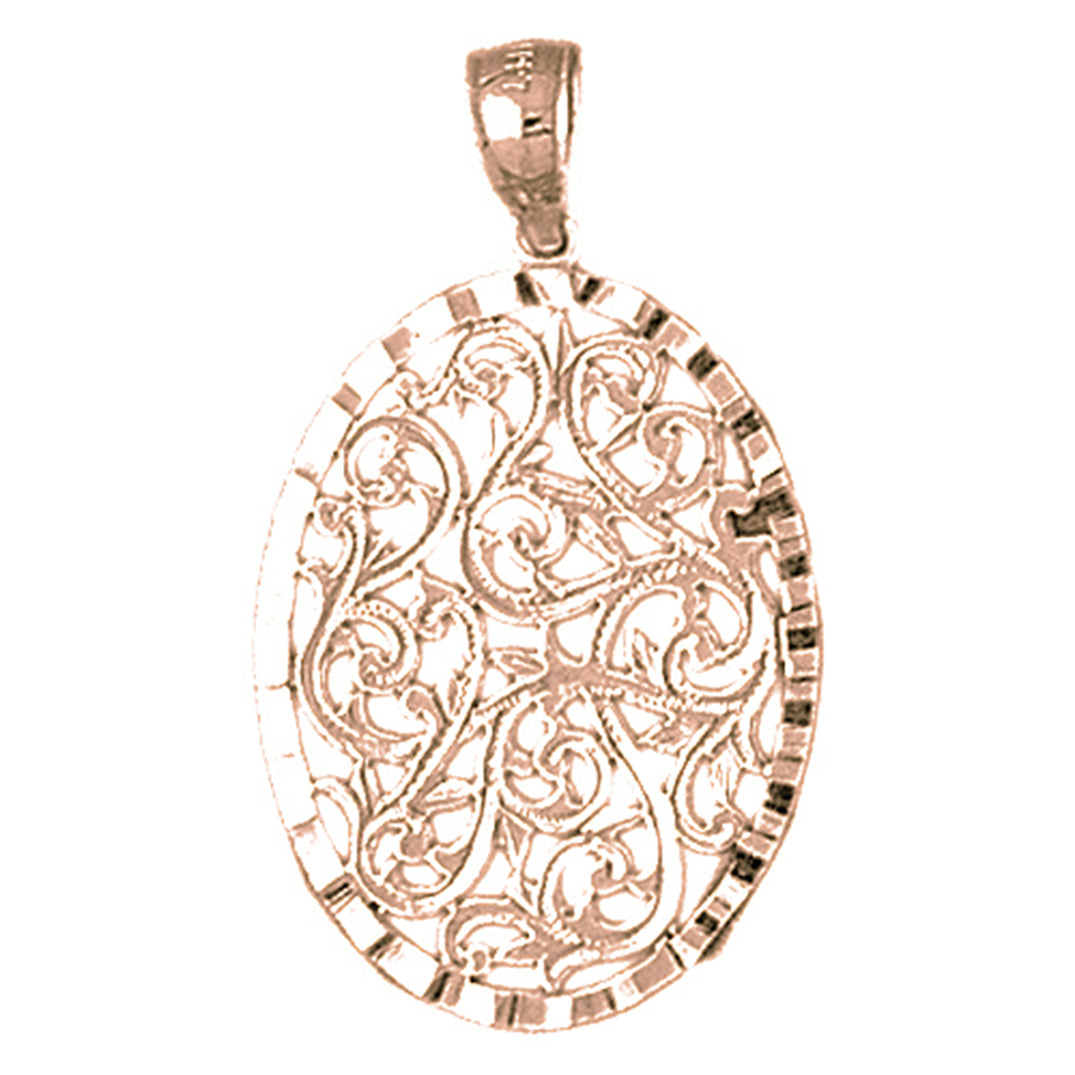 14K or 18K Gold Swirl Design Pendant
