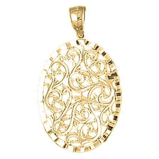 14K or 18K Gold Swirl Design Pendant