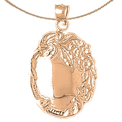 Handgeschliffener, gravierbarer Plattenanhänger aus 10 Karat, 14 Karat oder 18 Karat Gold