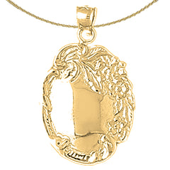 Handgeschliffener, gravierbarer Plattenanhänger aus 10 Karat, 14 Karat oder 18 Karat Gold