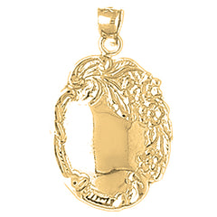 10K, 14K or 18K Gold Hand-cut Engravable Plate Pendant