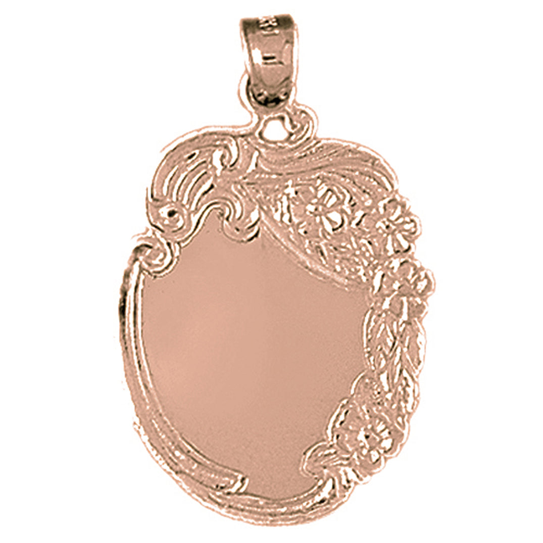 10K, 14K or 18K Gold Hand-cut Engravable Plate Pendant