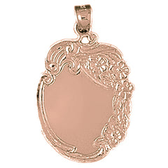 10K, 14K or 18K Gold Hand-cut Engravable Plate Pendant
