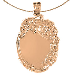 Handgeschliffener, gravierbarer Plattenanhänger aus 10 Karat, 14 Karat oder 18 Karat Gold