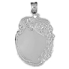 10K, 14K or 18K Gold Hand-cut Engravable Plate Pendant