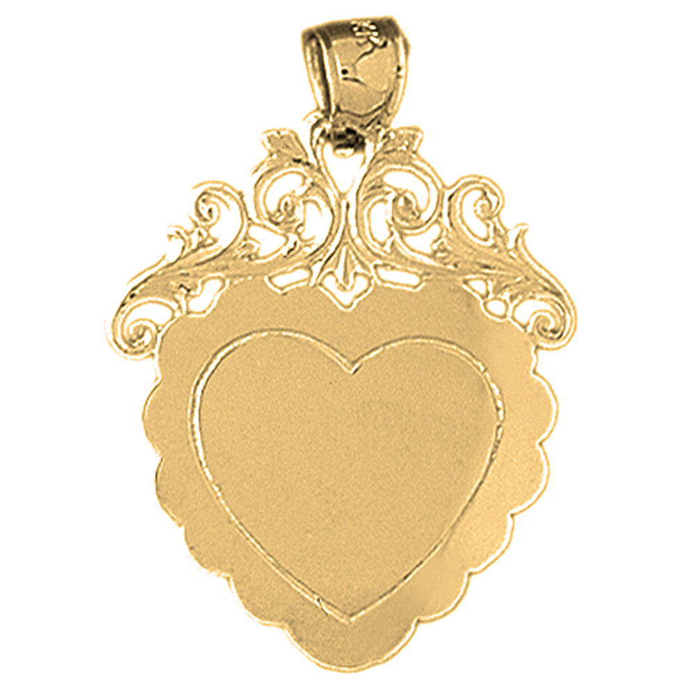 10K, 14K or 18K Gold Hand-cut Engravable Plate Pendant