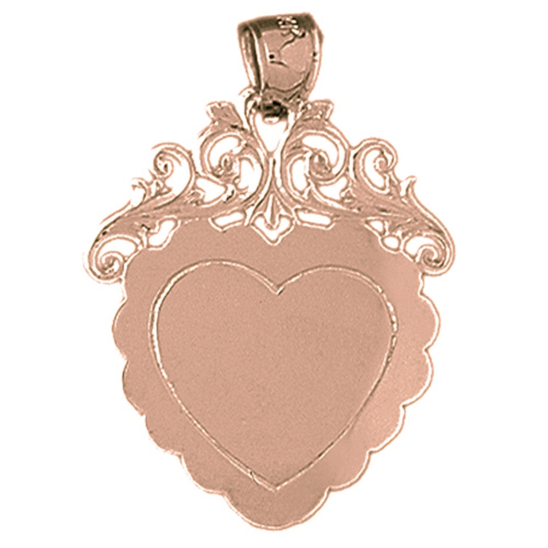 10K, 14K or 18K Gold Hand-cut Engravable Plate Pendant