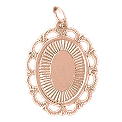 14K or 18K Gold Hand-cut Engravable Plate Pendant