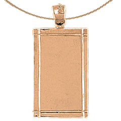 Handgeschliffener, gravierbarer Plattenanhänger aus 10 Karat, 14 Karat oder 18 Karat Gold