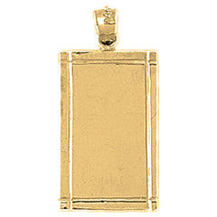 10K, 14K or 18K Gold Hand-cut Engravable Plate Pendant