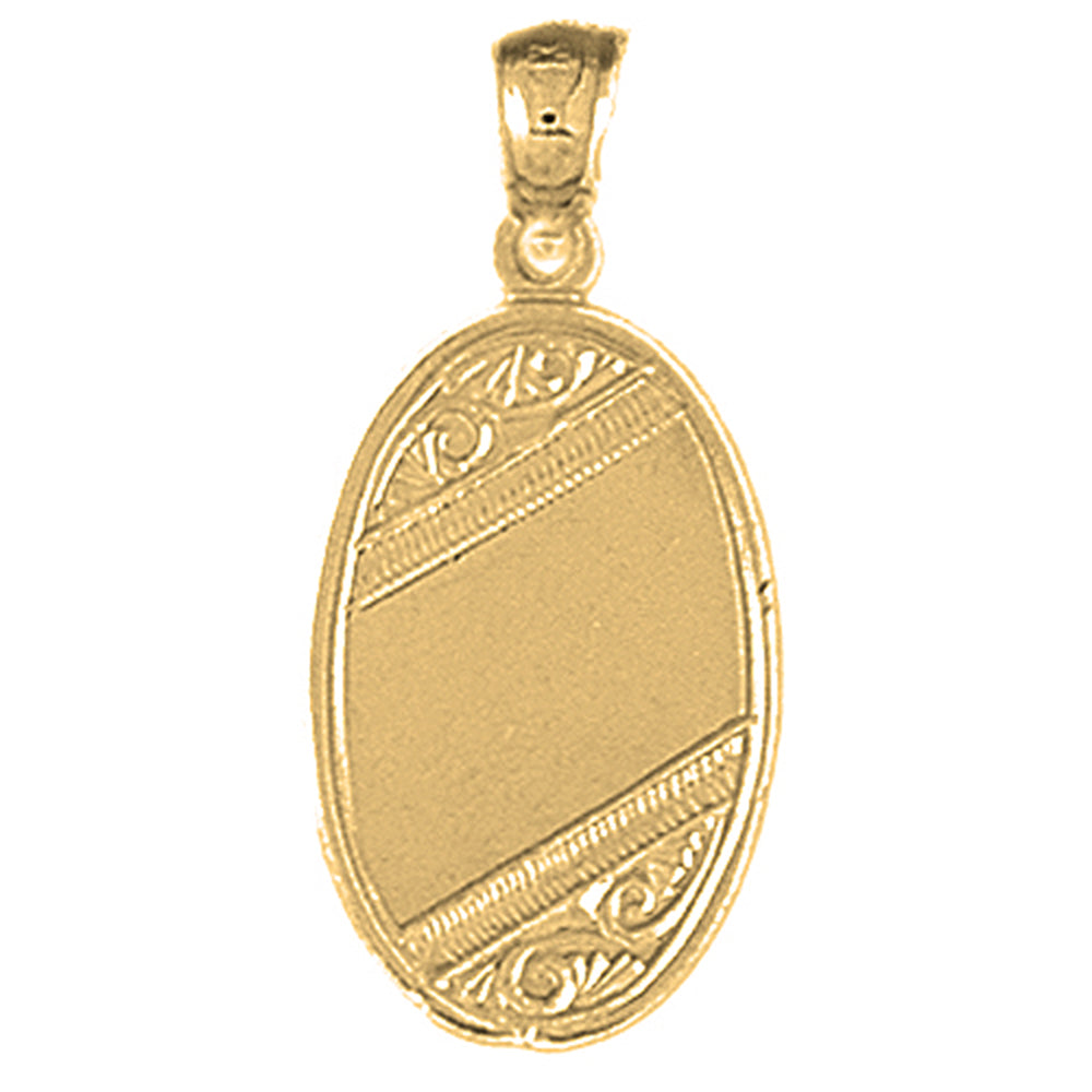 14K or 18K Gold Hand-cut Engravable Plate Pendant