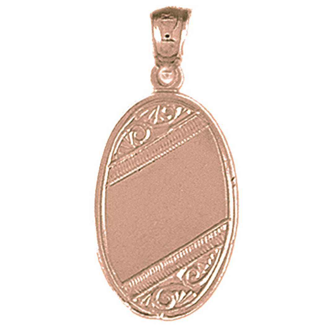 14K or 18K Gold Hand-cut Engravable Plate Pendant