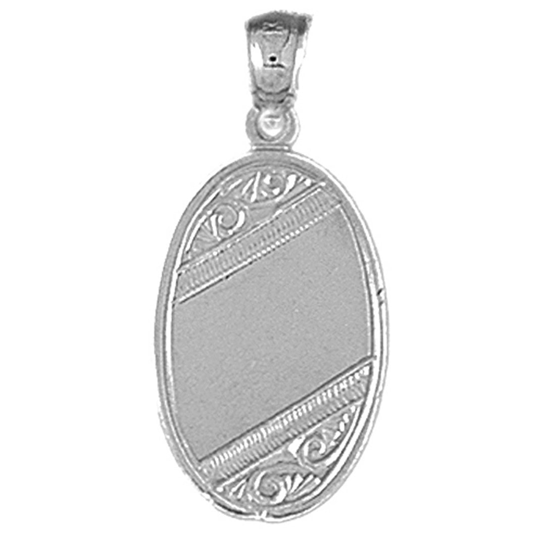 14K or 18K Gold Hand-cut Engravable Plate Pendant