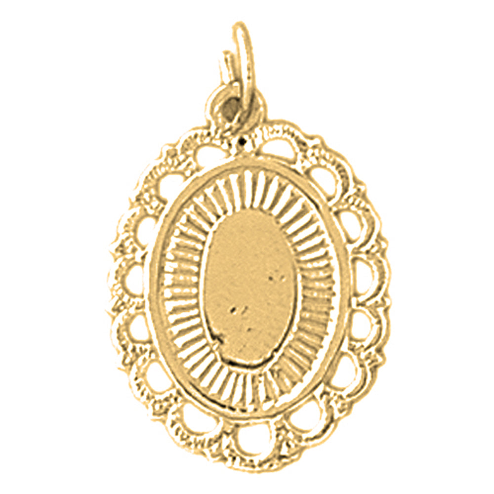 14K or 18K Gold Hand-cut Engravable Plate Pendant