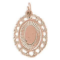 14K or 18K Gold Hand-cut Engravable Plate Pendant