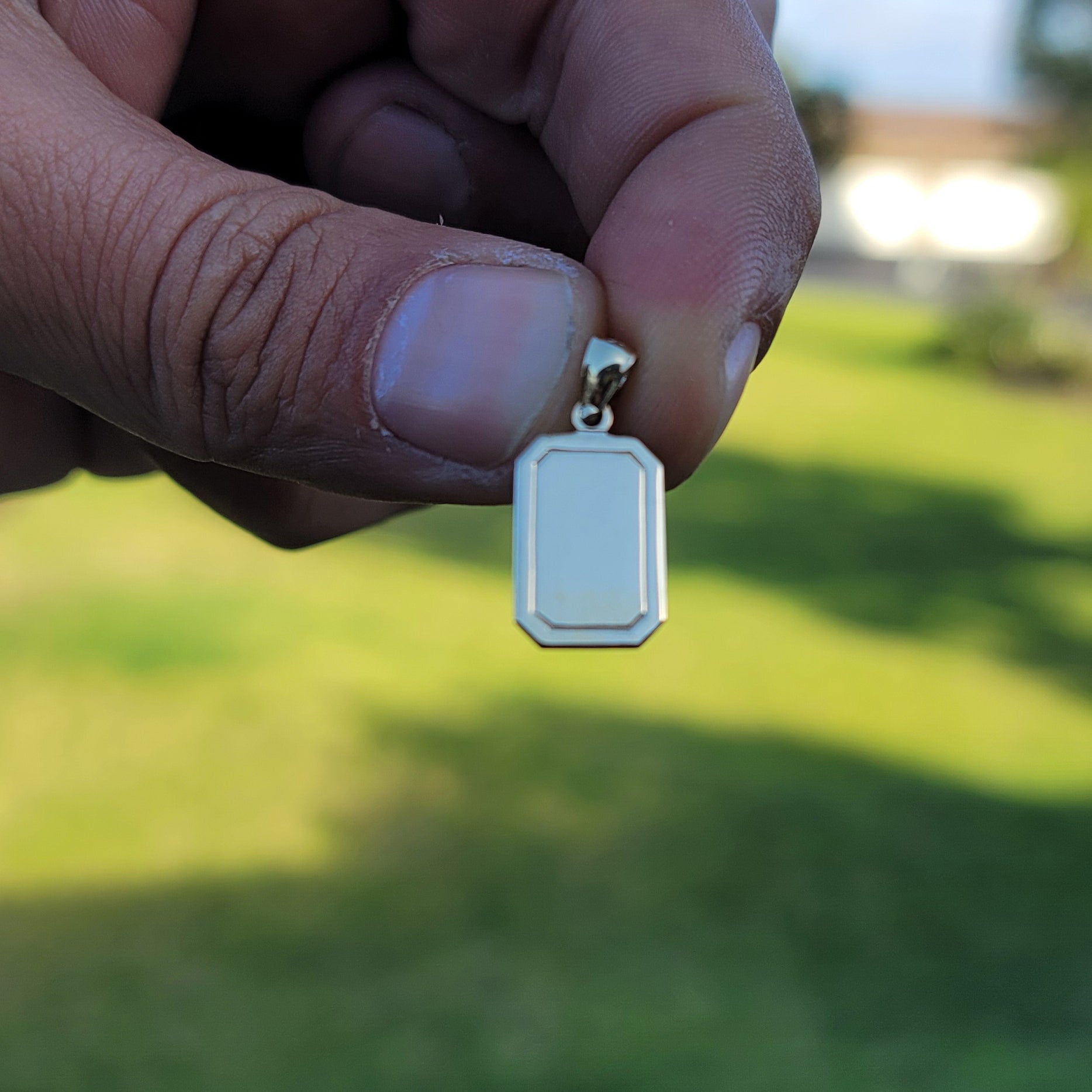 14K or 18K Gold Hand-cut Engravable Plate Pendant